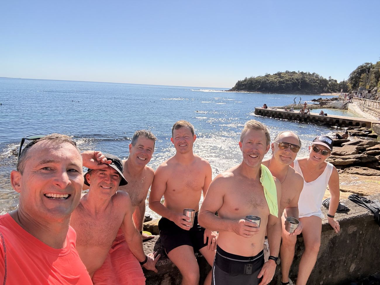 Seven at the water after the run, 20 September